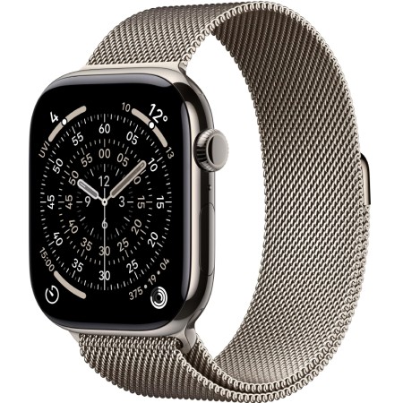 Apple Watch Series 11 5G (2025) Aluminum 46mm GPS eSIM NFC IP6X Aluminum Case Natural with Natural Milanese Loop
