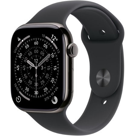 Apple Watch Series 11 5G (2025) Aluminum 46mm GPS eSIM NFC IP6X Aluminum Case Slate with Black Sport Band