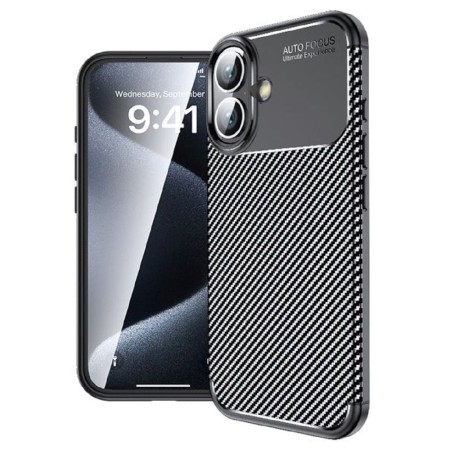 Case Ancus AutoFocus Carbon Fiber για Apple iPhone 17 Black