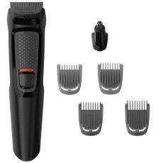 Trimmer Philips MG3710/15 Multigroom Series 3000 Cordless 6 in 1 for the Face with Nose Attatchment and 4 Different Length Combs Black