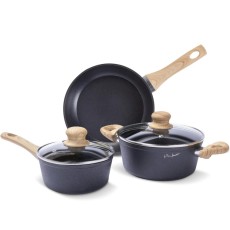 NATUR Aluminum Non-stick Cookware Set 3pcs Lamart LT1282 Black