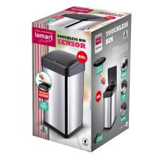 Stainless Steel Waste Bin with Photocell 40lt SENSOR Lamart LT8106 Silver/Black