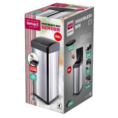 Stainless Steel Waste Bin with Photocell 50lt SENSOR Lamart LT8107 Silver/Black