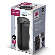 Stainless Steel Waste Bin with Photocell 42lt SENSOR Lamart LT8112 Black