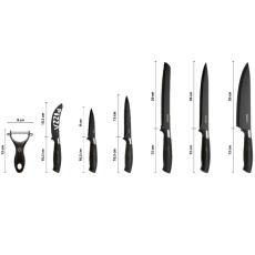 Set of Knives Lamart LT2179 6pcs. and a Peeler with Anti-odor Blades and Soft Ergonomic Grips Black