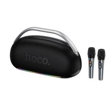 Wireless Speaker Hoco HT2 Melody TWS BT 5.4 6000mAh 300W with USB MicroSD AUX RGB Lighting and Two Wireless Microphones