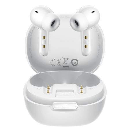 Wireless Hands Free Hoco EQ100 Intelligent TWS ANC Dual Microphone v6.0 500mAh 10Hrs Talk Time  and AI Translation in 134 Languages and Built-in Phone Stand White