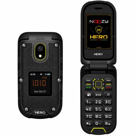 Noozy Hero 4G Dual Sim with Dual Display 2.4"+1.44" Bluetooth Torch 1200mAh Battery IP68 Black-Yellow