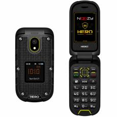 Noozy Hero 4G Dual Sim with Dual Display 2.4"+1.44" Bluetooth Torch 1200mAh Battery IP68 Black-Yellow