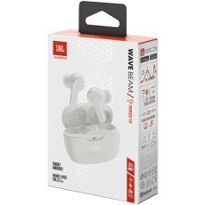 Wireless Hands Free JBL Wave Beam Buds with TalkThru up to 32 Hours Operation Time IP54 and Charging Case White