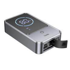 Power Bank Hoco QS7 Source 10000mAh PD18W QC with 2xUSB-A 1xUSB-C LED Battery Indicator and Car Battery Starter 800A Silver