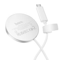 Charger Hoco CW63 Pro 25W Qi2.2 Standard Ultra-thin Aluminum Alloy for Smartphones and Headsets with Braided Cable 1.2m White