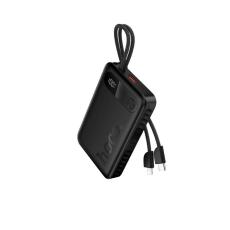 Power Bank Hoco J171A Edge 20000mAh 1xUSB-A 22.5W 1xUSB-C PD20W Digital LED Display with Braided USB-C and Lightning Cables Black