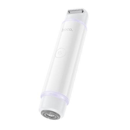 Hoco HP81 Ladies Shaver 2-in-1 6000rpm 400mAh IPX6 Suitable for Full Body Use with Hair Trimmer and Rotary Shaver White