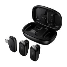 Wireless Microphone Set Hoco L26 Lavalier USB-C Smart AI Noise Reduction 400mAh 6hrs Playback Time Black