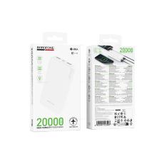 Power Bank Borofone BJ88A Clever 20000mAh with 4 Ports 1xUSB-C 2xUSB-A 1xMicroUSB and LED Battery Indicator White