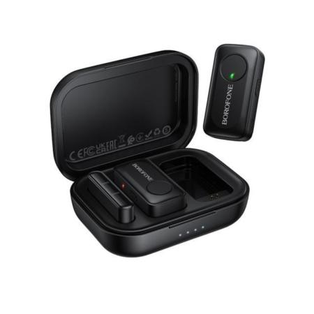 Set of 2 Lavalier Microphones Borofone BFK17 ENC USB-C Range 15m Black