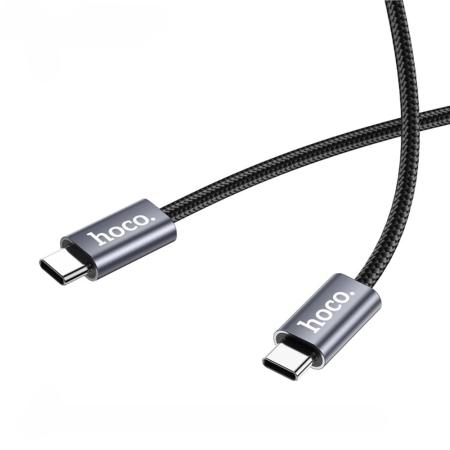 Cable Hoco DU48 Times USB-C to USB-C 240W 5Α High Power Fast Charging Braided Black 1.8m