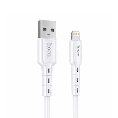 Data Cable Hoco DU01 Novel USB to Lightning 2.4A Charging and Data Transfer White 1m