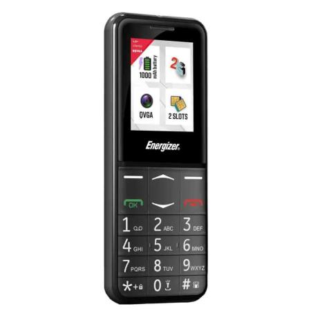 Energizer Feature E4 32MB/2GB Dual Sim 2G 1.77" Black with SOS button and UK Plug