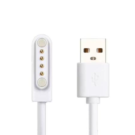 Charger 4 pin for Hoco Y101 Smartwatch Magnet Distance: 17mm Pin Distance: 8mm White