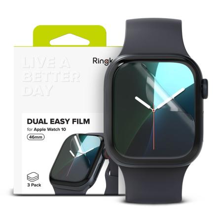 Screen Protector Ringke Dual Easy for Apple Watch Series 10 11 (46mm) Clear 3 Pack
