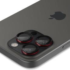 Camera Protector Spigen Optik Pro L-Series Ez Fit for Apple iPhone 16 Pro 16 Pro Max 17 Pro 17 Pro Max Black-Red 2 pack