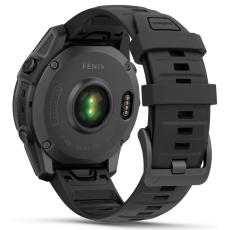 Smartwatch Garmin Fenix E Stainless Steel 47mm GPS NFC 10 ATM Slate Grey with Black Silicone Band