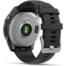 Smartwatch Garmin Fenix E 47mm GPS NFC 10 ATM Stainless Steel with Black Silicone Band