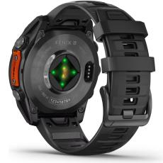 Smartwatch Garmin Fenix 8 Stainless Steel 47mm GPS NFC 10 ATM Call Version Slate Grey with Black Silicone Band