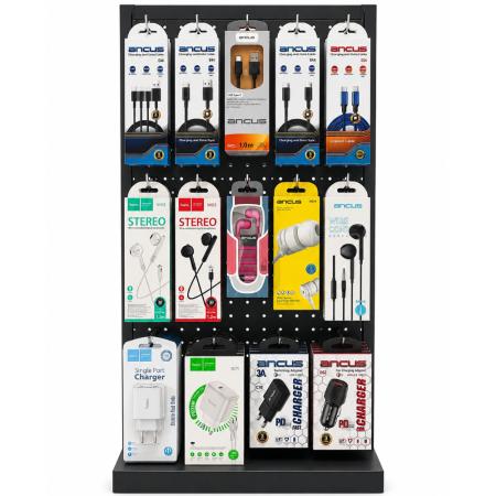 Hoco Stand with Hoco Accessories Chargers, Connection Cables, Hands Free 120 Pieces Stand 51056