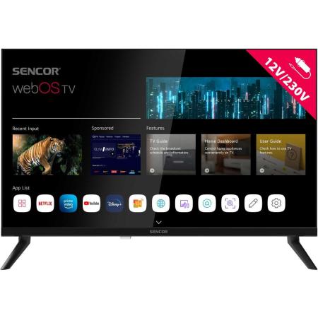 TV Sencor SLE 24S830MB webOS SMART TV HD Ready HDR 10 24" with 12V Power Supply Option