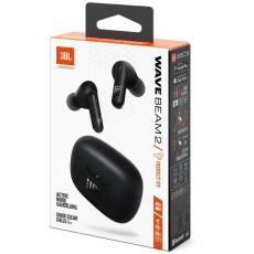 Wireless Hands Free JBL Wave Beam 2 Buds with Pure Bass ANC up to 40 Hours Operation Time IP54 and Charging Case Black