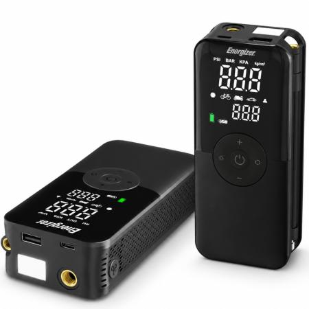 Smart Air Pump Energizer PAC5200 10.3 bar Air Pressure 2600mAh LED Display Flashlight and Powerbank Black