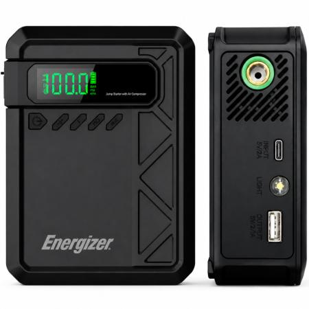 Powerbank Energizer JE10001JP 10000mAh PD15W 1xUSB-A 1xUSB-C Ports Emergency Car Battery Attachment 1500A and 11 bar Tire Inflation Black