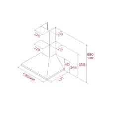 TEKA DBP 98150 EOS IX Wall-Mounted Chimney Hood 3+1 Speeds 800m3/h 90cm Inox 113010023