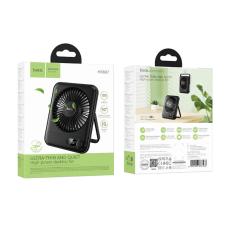 Hoco HX607 Portable Desktop Fan Ultra-thin Quiet 2000mAh 3200 Rpm Max with LCD Display Black