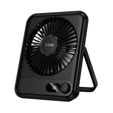Hoco HX607 Portable Desktop Fan Ultra-thin Quiet 2000mAh 3200 Rpm Max with LCD Display Black