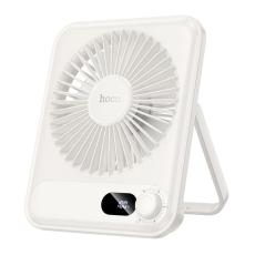 Hoco HX607 Portable Desktop Fan Ultra-thin Quiet 2000mAh 3200 Rpm Max with LCD Display White