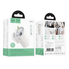 Hoco HX609 Portable Quiet Lightweight Fan 3600mAh 12000 Rpm Max with LCD Display and Clip-on Option White