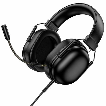 Wired Gaming Headset Hoco W113 Dynamic Surround Stereo USB7.1 with Detachable Microphone USB-A Cable 2m Black