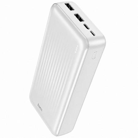 Power Bank Borofone BJ78A 20000mAh with 4 Ports 1xUSB-C 2xUSB-A 1xMicroUSB and LED Battery Indicator White