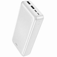 Power Bank Borofone BJ78A 20000mAh with 4 Ports 1xUSB-C 2xUSB-A 1xMicroUSB and LED Battery Indicator White