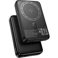 Power Bank Borofone BJ82 5000mAh Ultra-slim 1xUSB-C 1xUSB-A Wireless Charger 5W and LED Battery Indicator Black