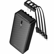 Power Bank Borofone BJ84A 20000mAh with 4 Output Cables USB-C USB-A Lightning Micro-USB and LED Battery Indicator Black