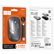 Bluetooth Rechargeable Mouse Hoco GM43 Adelanto 450mAh Dual Mode 2.4GHz and BT with 3 Buttons 1600 DPI Grey