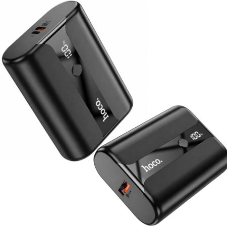 Power Bank Hoco Q3 Pro Mini 10000mAh 22.5W PD20W Super Fast Charge 1xUSB-C 1xUSB-A 1xMicroUSB and LED Digital Display Black
