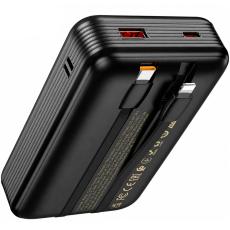 Power Bank Hoco Q37A Graceful 20000mAh 22.5W PD20W QC3.0 1xUSB-A 1xUSB-C with Integrated Cables USB-C Lighting and LED Display Black