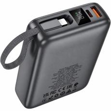 Power Bank Hoco Q39 20000mAh 22.5W PD20W QC3.0 1xUSB-A 1xUSB-C with Integrated Cables USB-C Lighting and LED Display Grey