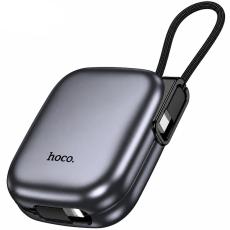 Power Bank Hoco Q49 Peak 10000mAh PD20W QC with Integrated Cables USB-C Lighting and LED Display Grey
